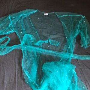 Long Blue Swimsuit Cover Up